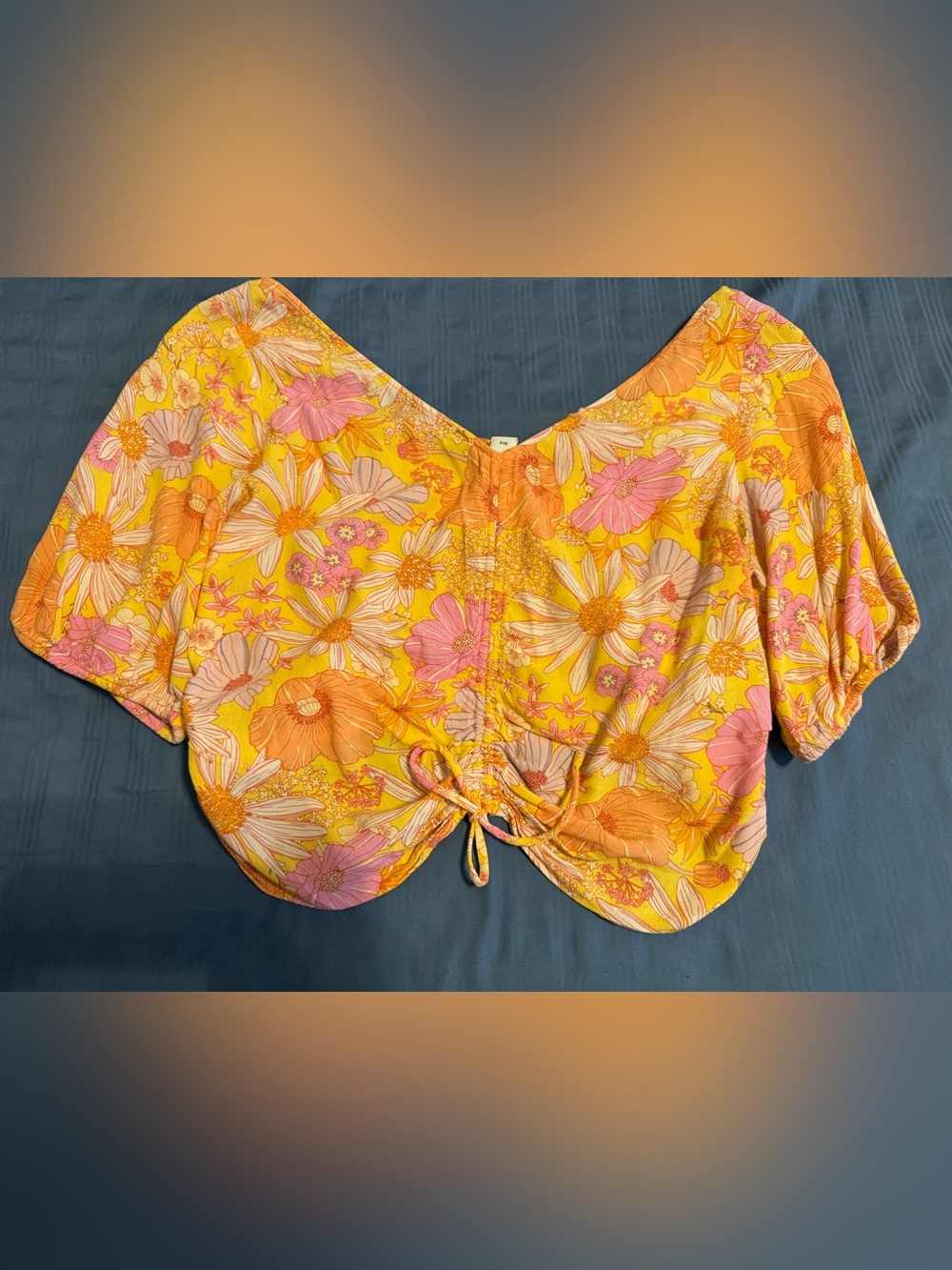 H&M floral cropped blouse XL